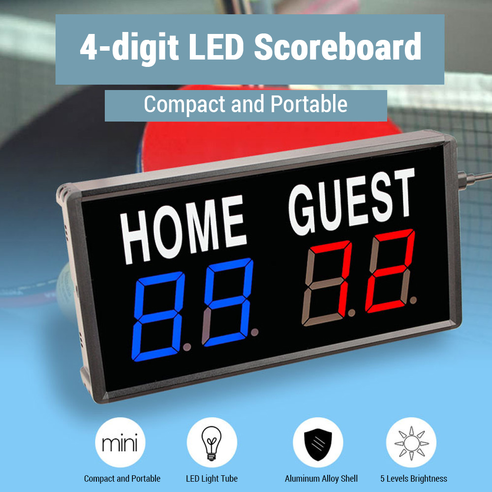 휴대용 4자리 LED 점수판 디지털 홈 게스트 점수 기 - Table Tennis Scoring 리뷰 및 가격